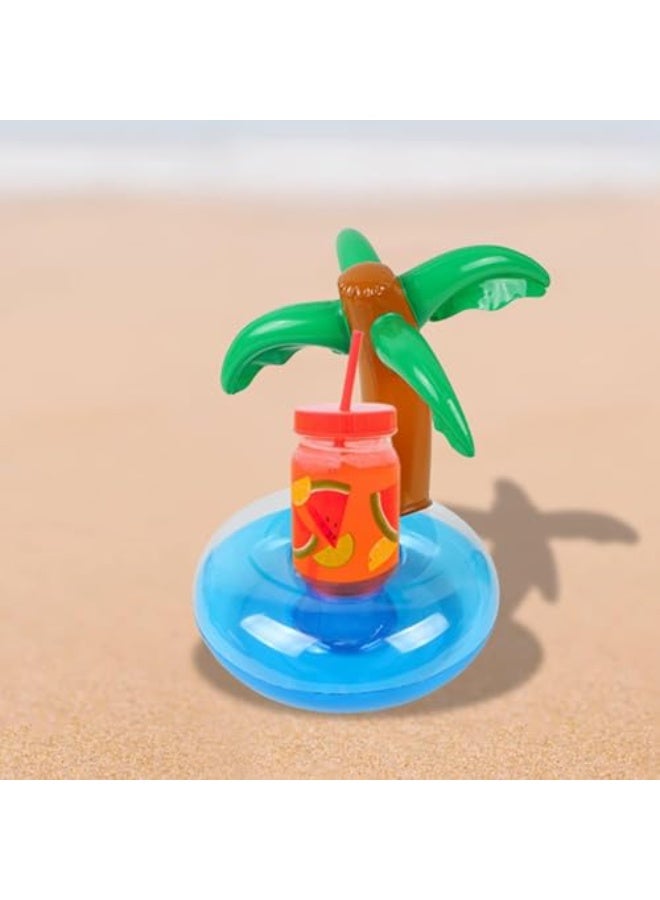 CLENEA 6 Pack Palm Tree Inflatable Drink Holder, Drink Floaties Floating Drink Holder for Swimming Pool Drink Holder for Pool Party Pool Accessories for Adults - Image 3